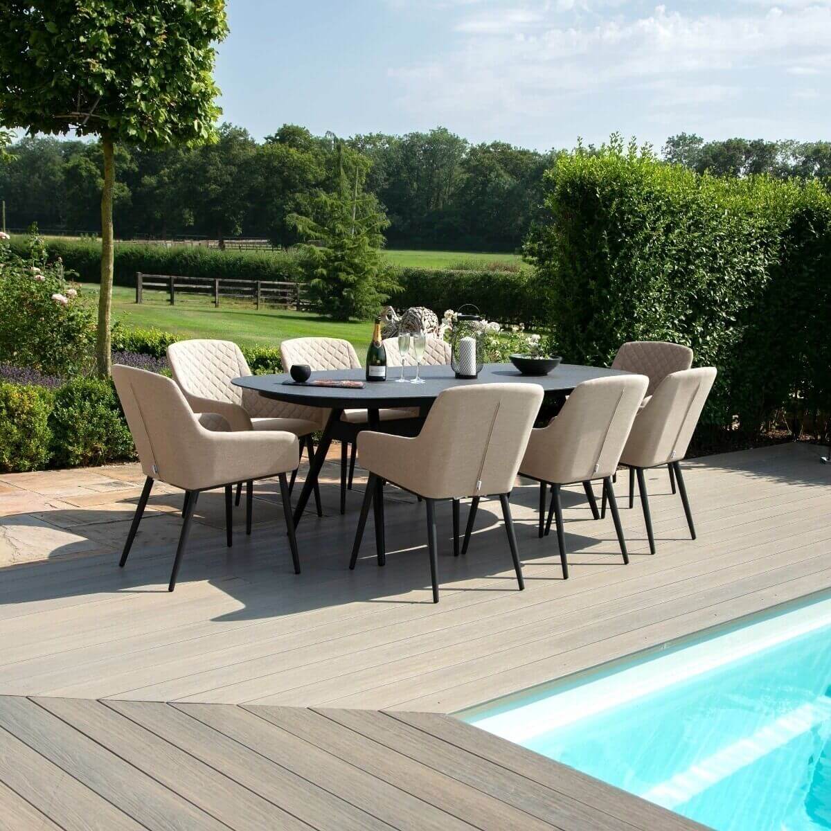 Maze Outdoor Zest 8 Seat Oval Dining Set