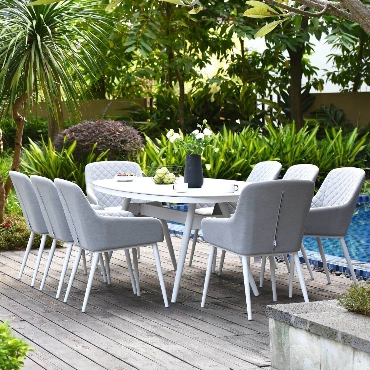 Maze Outdoor Zest 8 Seat Oval Dining Set